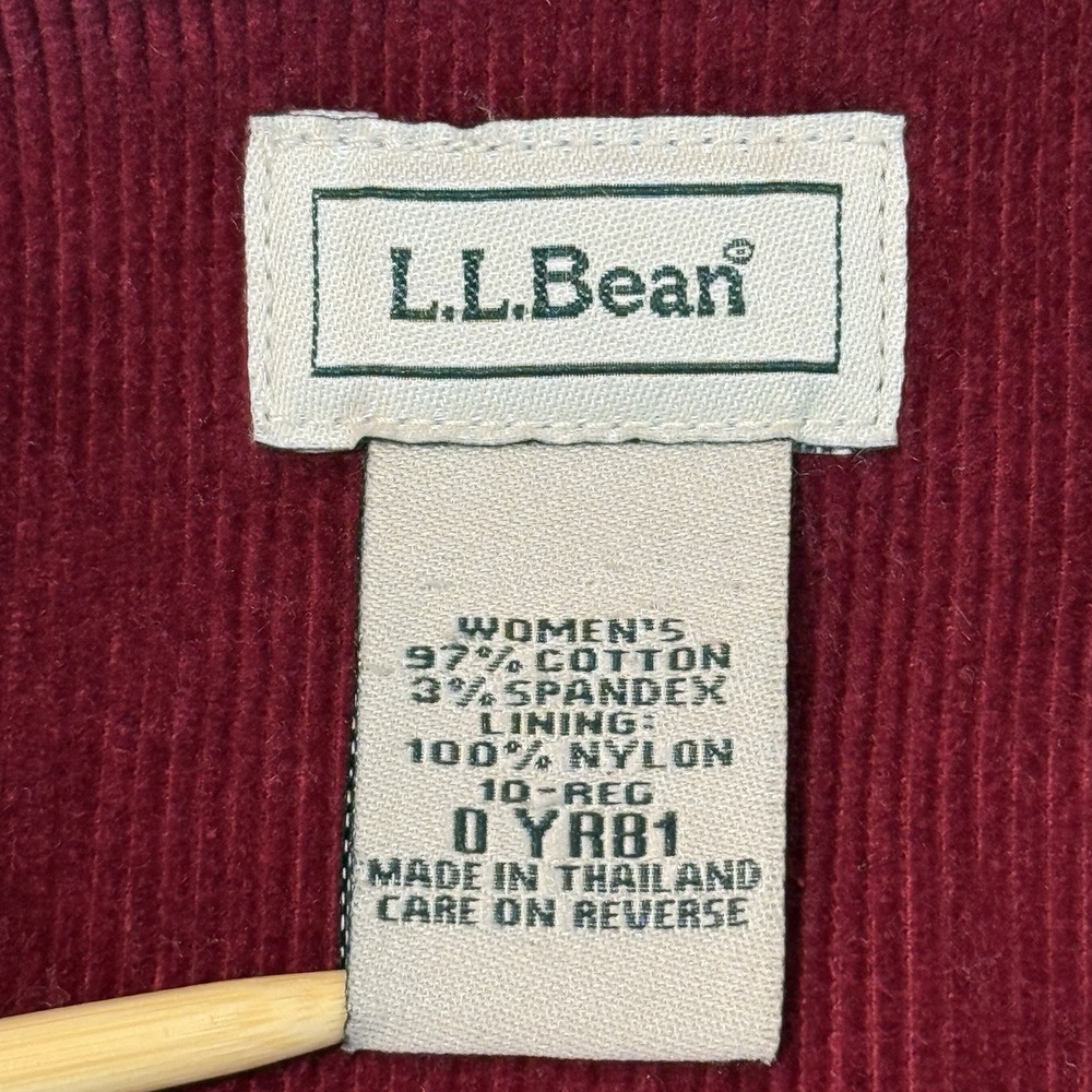 L.L.Bean Womens Corduroy Blazer Size 10 Reg Burgundy Lined Vintage Academia - Picture 4 of 10